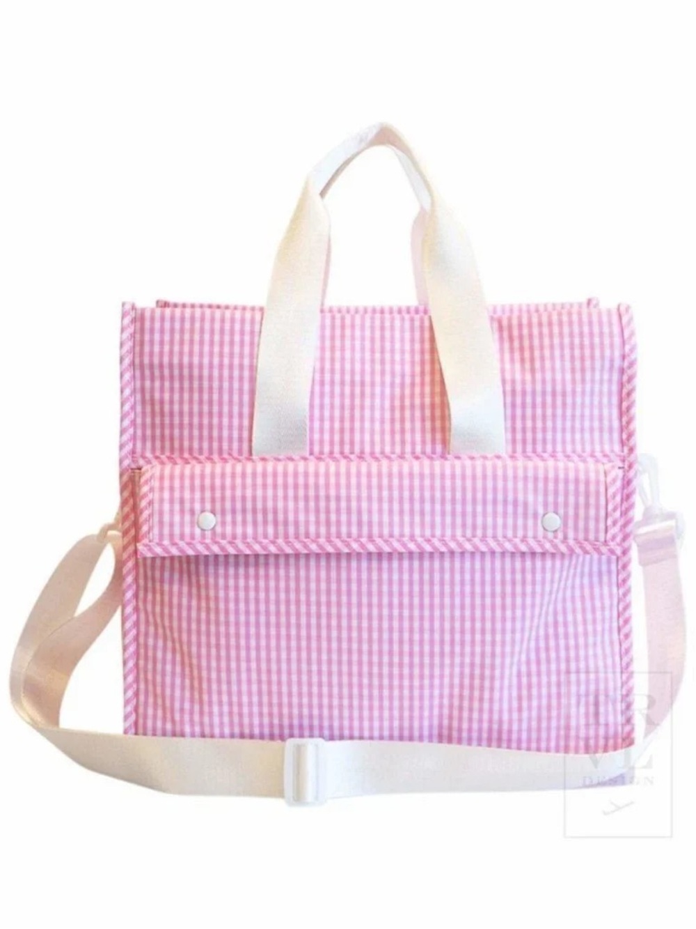 TRVL Designs Hot Pink and White Gingham Diaper Bag Baby Tote Discontinued NWT